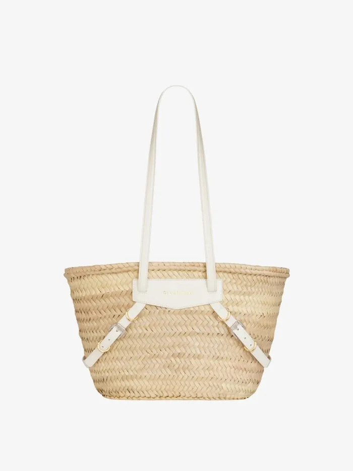 Women Shoulder Bags Givenchy Small Voyou Basket Bag In Raffia Ivory