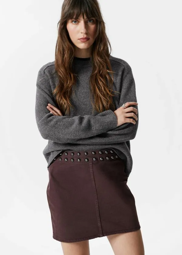 Women Skirts and Other Stories Studded Mini Skirt Dark Brown