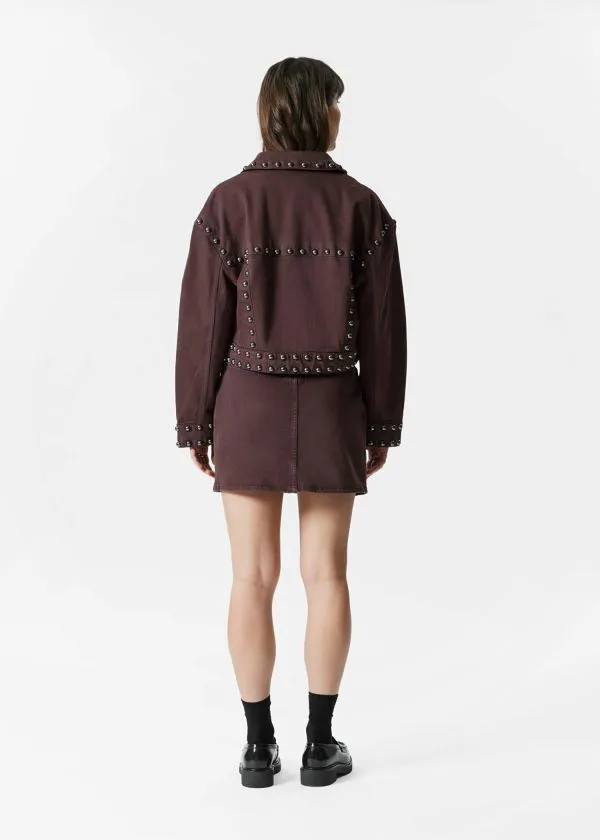 Women Skirts and Other Stories Studded Mini Skirt Dark Brown