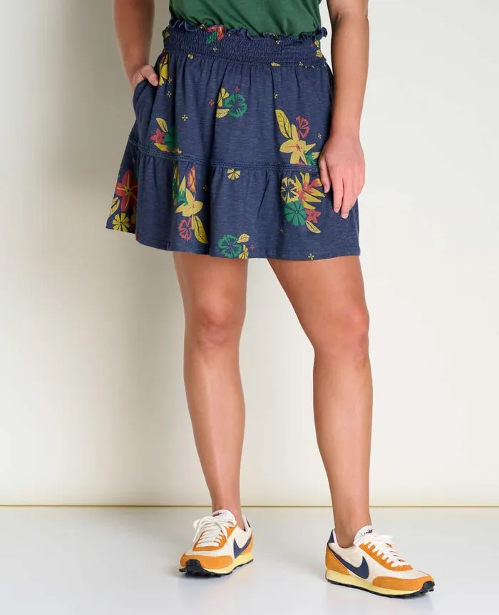 Women Skirts and Skorts Toad and Co Marigold Ruffle Skirt True Navy Lg Floral Print
