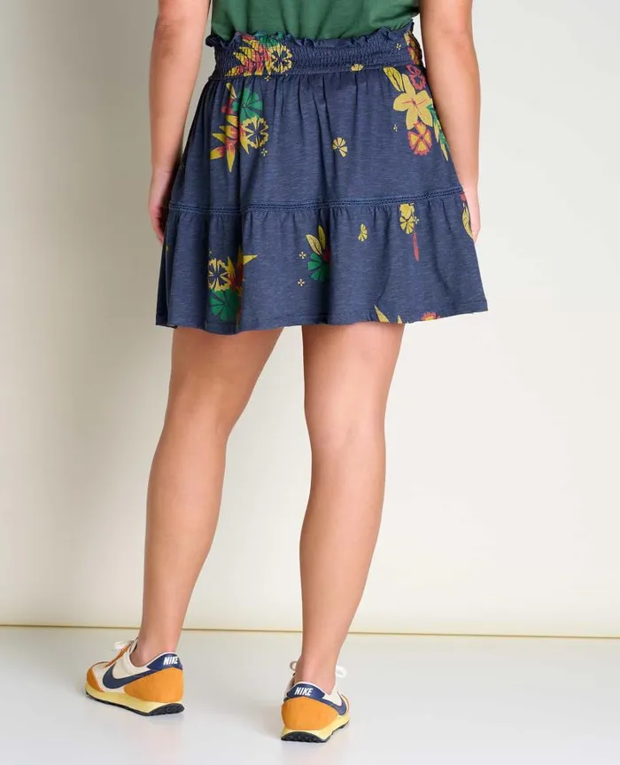 Women Skirts and Skorts Toad and Co Marigold Ruffle Skirt True Navy Lg Floral Print