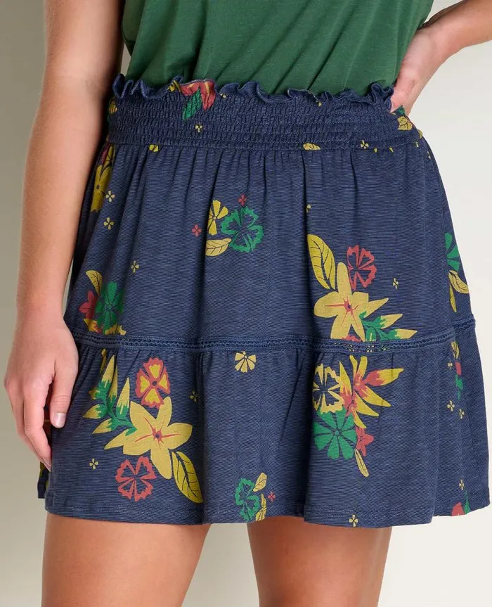 Women Skirts and Skorts Toad and Co Marigold Ruffle Skirt True Navy Lg Floral Print