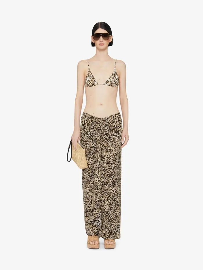 Women Skirts Givenchy Draped Skirt In Silk With Leopard Print Beigeblack