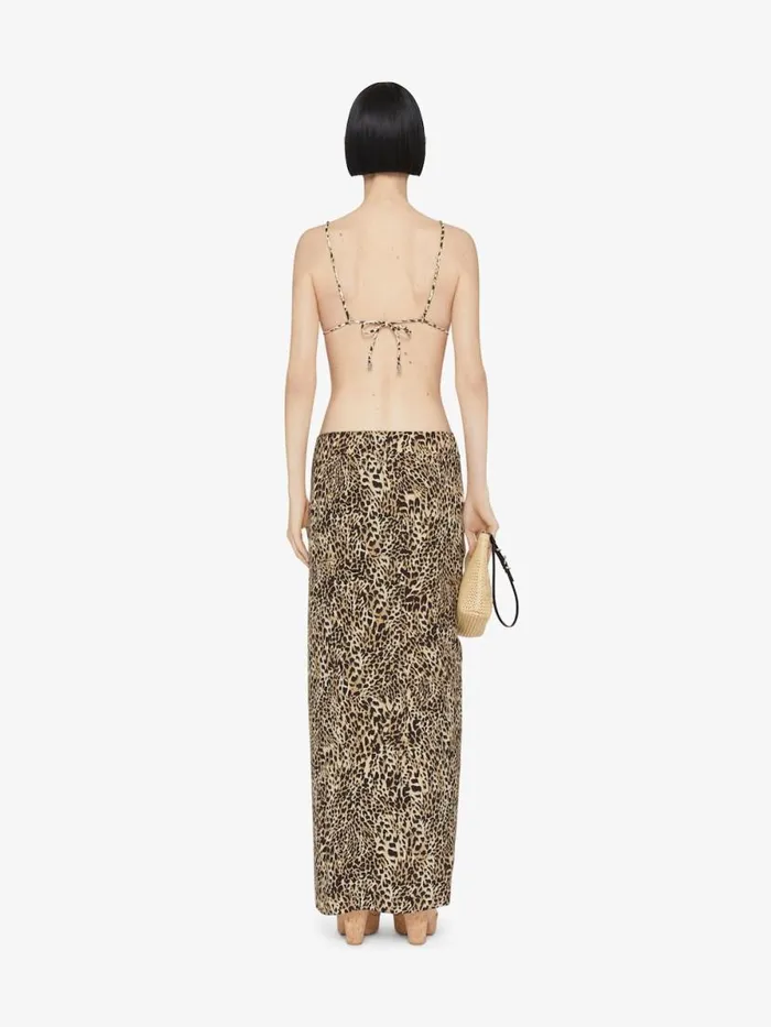Women Skirts Givenchy Draped Skirt In Silk With Leopard Print Beigeblack