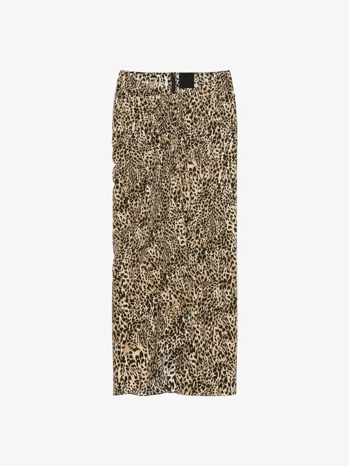 Women Skirts Givenchy Draped Skirt In Silk With Leopard Print Beigeblack