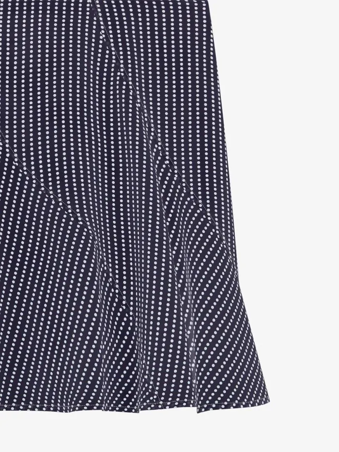Women Skirts Givenchy Polka Dots Skirt In Silk Navywhite