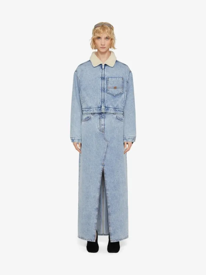 Women Skirts Givenchy Skirt In Denim With Slit Light Blue
