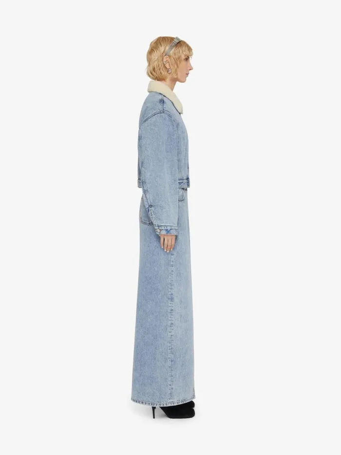 Women Skirts Givenchy Skirt In Denim With Slit Light Blue