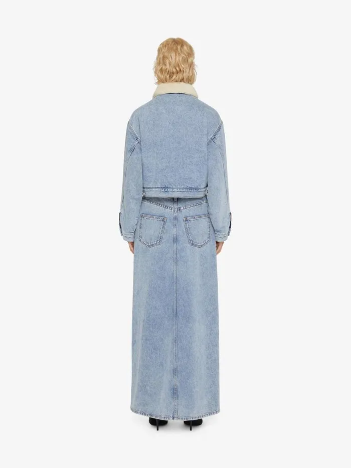 Women Skirts Givenchy Skirt In Denim With Slit Light Blue