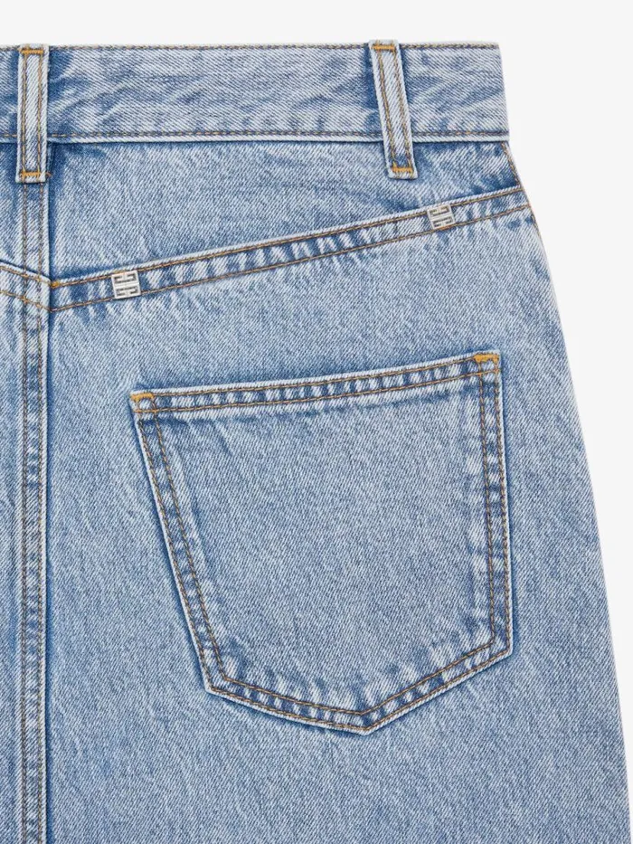 Women Skirts Givenchy Skirt In Denim With Slit Light Blue