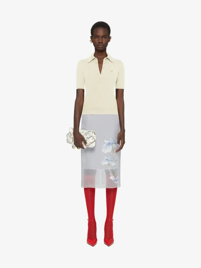 Women Skirts Givenchy Skirt In Floral Dvor Satin Ice Blue