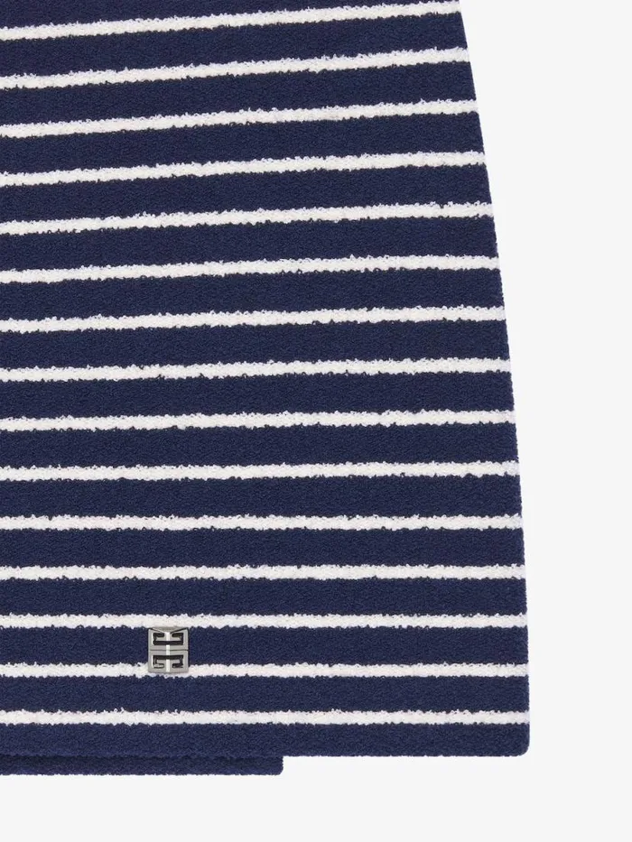 Women Skirts Givenchy Striped Mini Skirt In Cotton Towelling With 4G Detail Navynatural