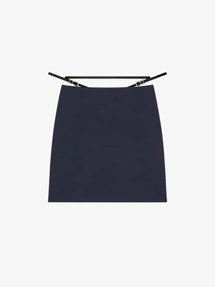 Women Skirts Givenchy Voyou Skirt In Wool And Mohair Night Blue