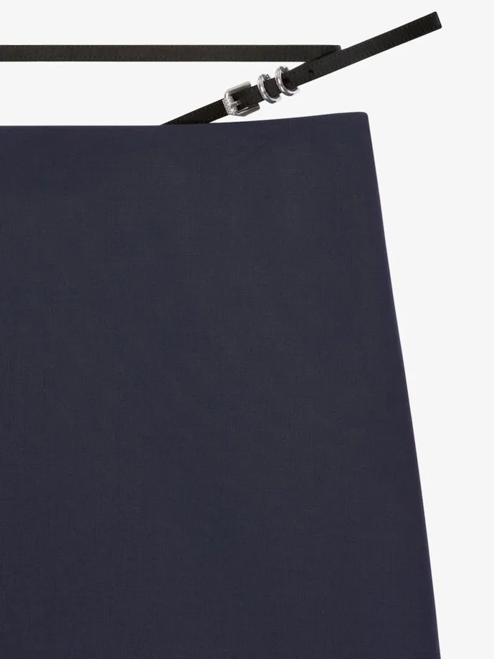 Women Skirts Givenchy Voyou Skirt In Wool And Mohair Night Blue