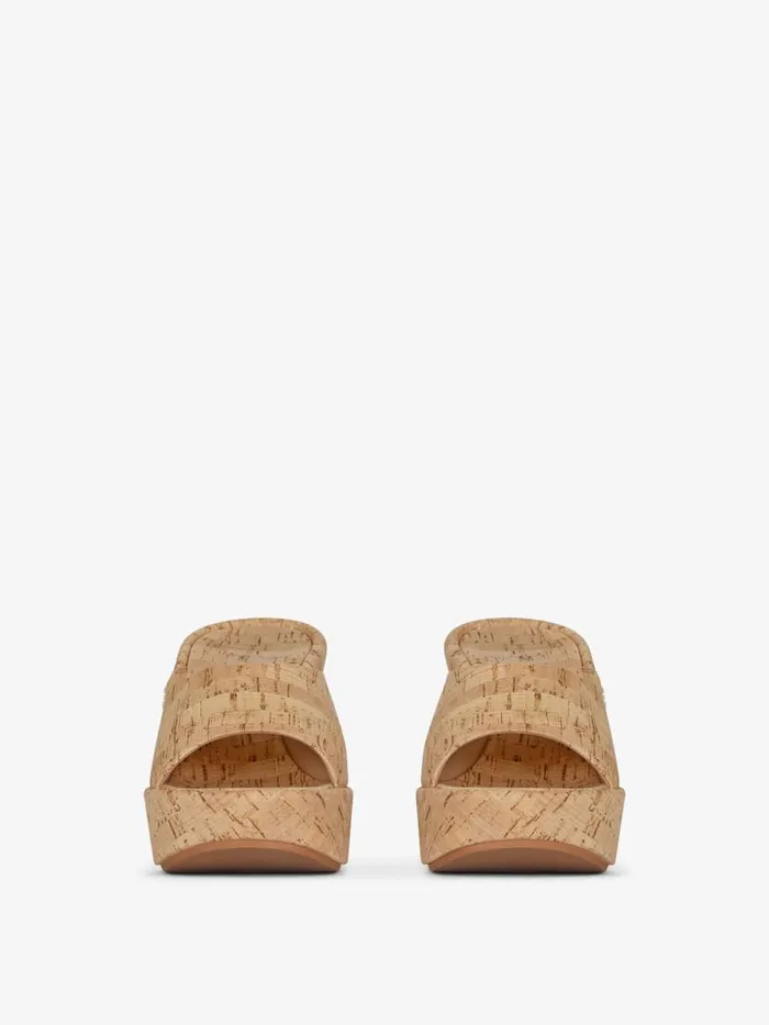 Women Slides and Sandals Givenchy 4G Doll Mules In Cork Natural Women Slides and Sandals Givenchy 4G Doll Mules In Cork Natural