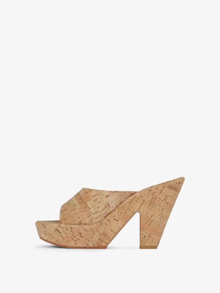 Women Slides and Sandals Givenchy 4G Doll Mules In Cork Natural Women Slides and Sandals Givenchy 4G Doll Mules In Cork Natural