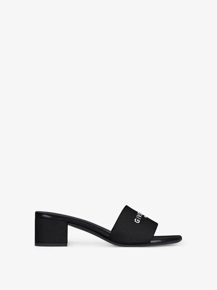 Women Slides and Sandals Givenchy 4G Mules In Canvas Black