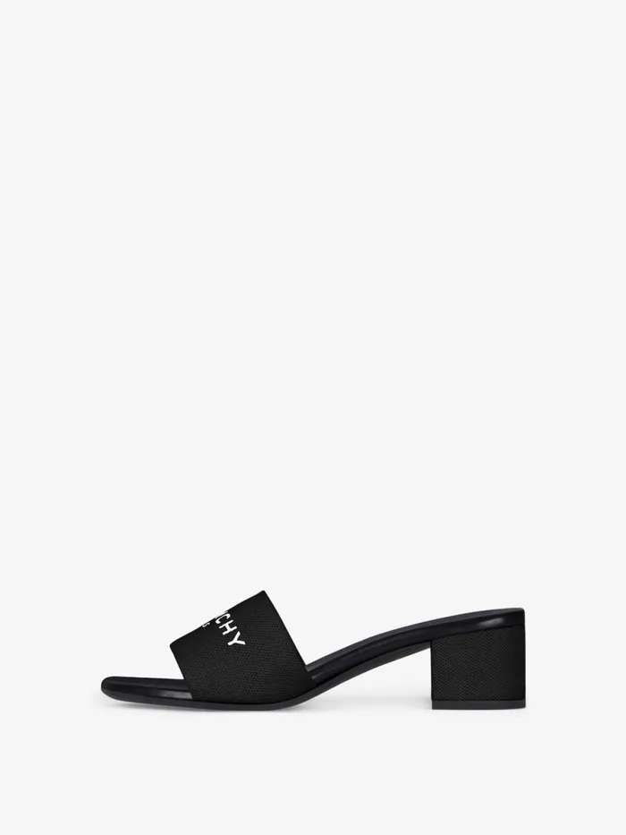 Women Slides and Sandals Givenchy 4G Mules In Canvas Black