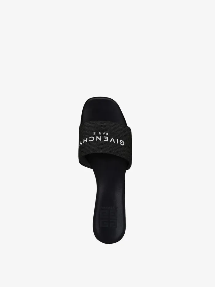Women Slides and Sandals Givenchy 4G Mules In Canvas Black
