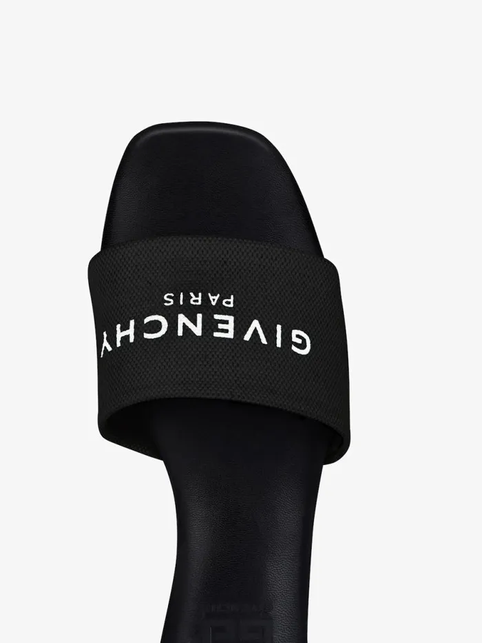 Women Slides and Sandals Givenchy 4G Mules In Canvas Black