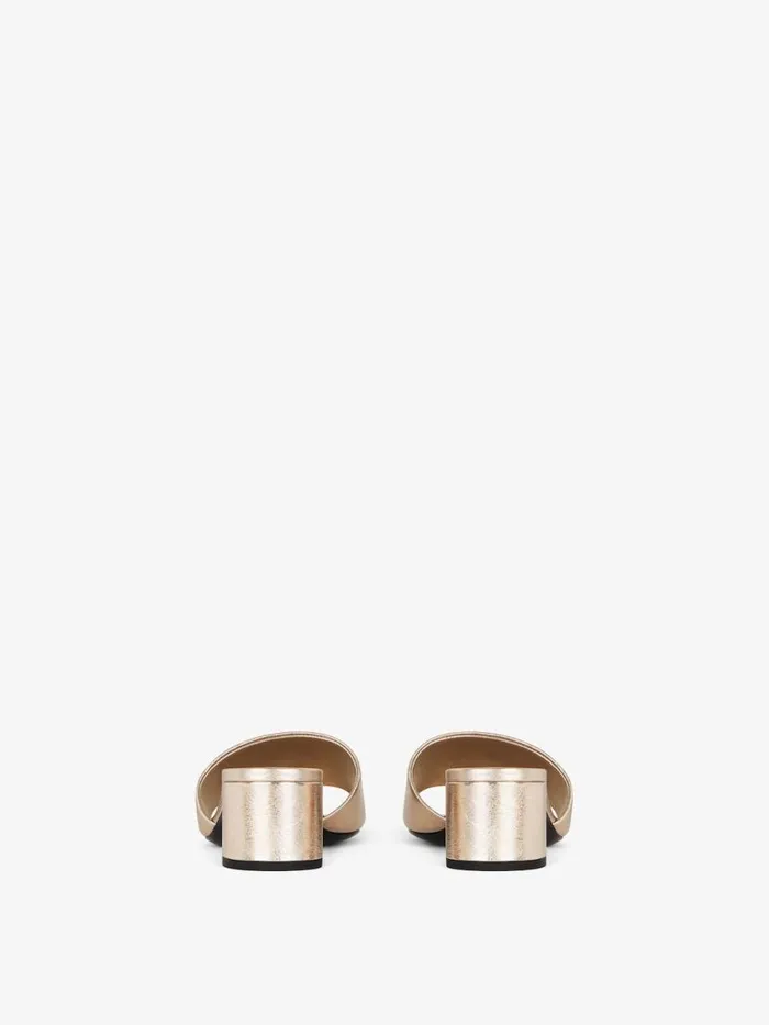 Women Slides and Sandals Givenchy 4G Mules In Laminated Leather Dusty Golden Women Slides and Sandals Givenchy 4G Mules In Laminated Leather Dusty Golden