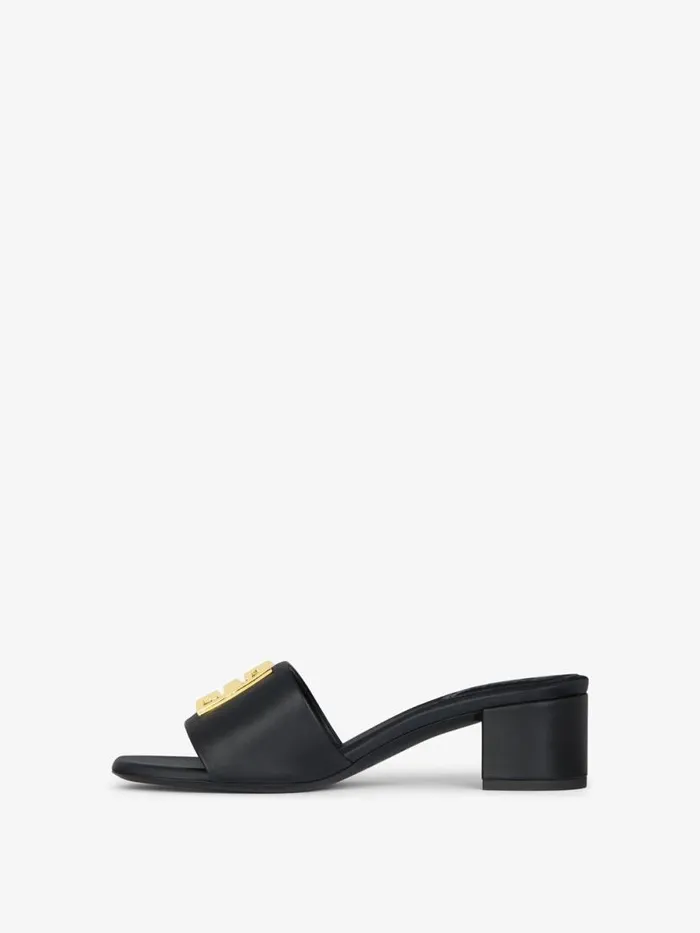 Women Slides and Sandals Givenchy 4G Mules In Leather Black Women Slides and Sandals Givenchy 4G Mules In Leather Black