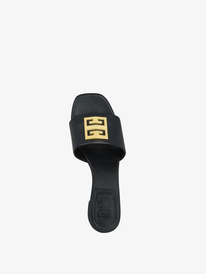 Women Slides and Sandals Givenchy 4G Mules In Leather Black Women Slides and Sandals Givenchy 4G Mules In Leather Black