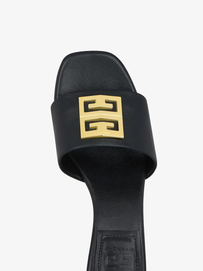 Women Slides and Sandals Givenchy 4G Mules In Leather Black Women Slides and Sandals Givenchy 4G Mules In Leather Black