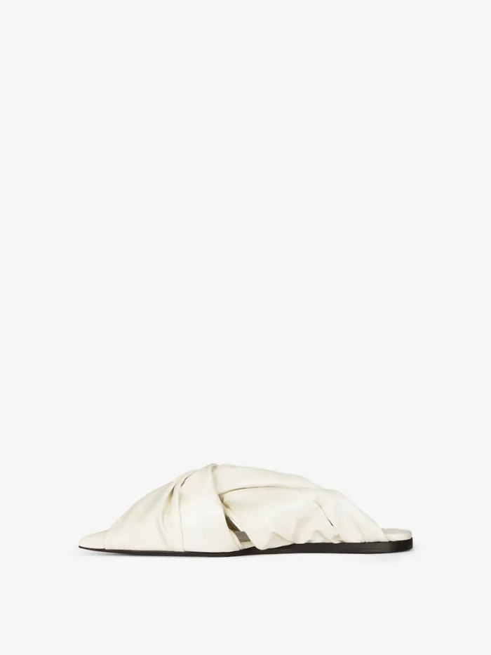 Women Slides and Sandals Givenchy Twist Flat Mules In Latex Ivory Women Slides and Sandals Givenchy Twist Flat Mules In Latex Ivory