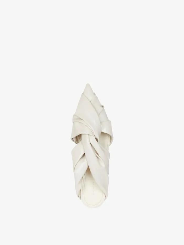 Women Slides and Sandals Givenchy Twist Flat Mules In Latex Ivory Women Slides and Sandals Givenchy Twist Flat Mules In Latex Ivory