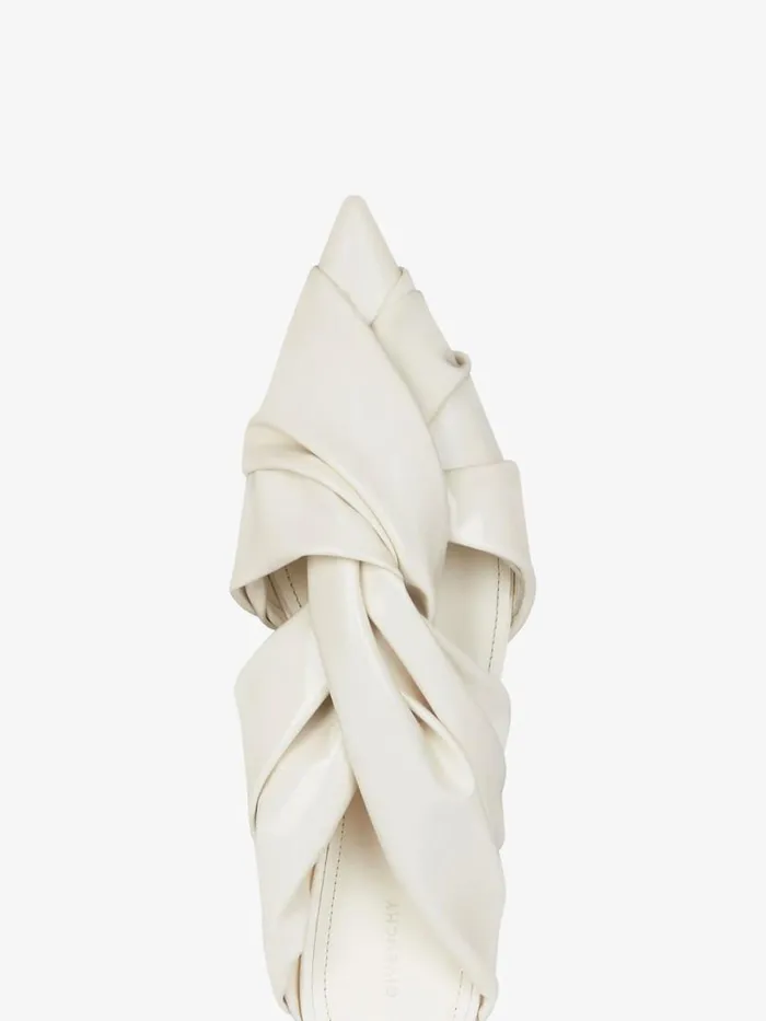 Women Slides and Sandals Givenchy Twist Flat Mules In Latex Ivory Women Slides and Sandals Givenchy Twist Flat Mules In Latex Ivory