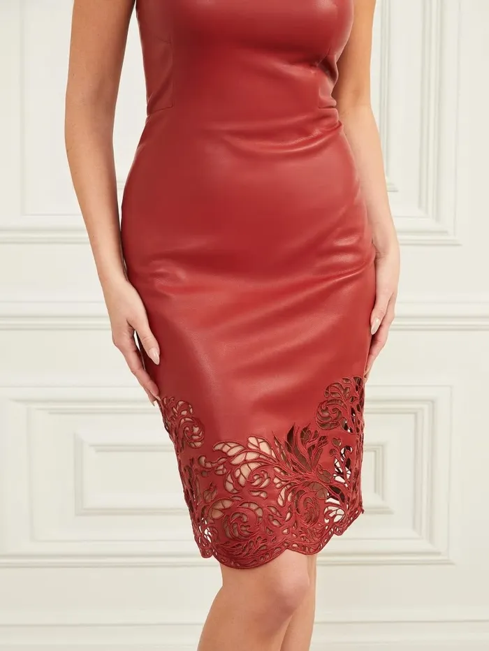 Women Solange Dress Lacquer Red A503 Dresses and Jumpsuits GUESS Women Solange Dress Lacquer Red A503 Dresses and Jumpsuits GUESS
