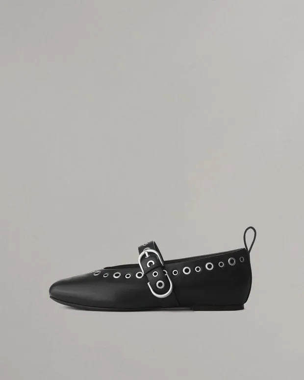 Women Spire Mary Jane Shoes Black Flats rag and bone