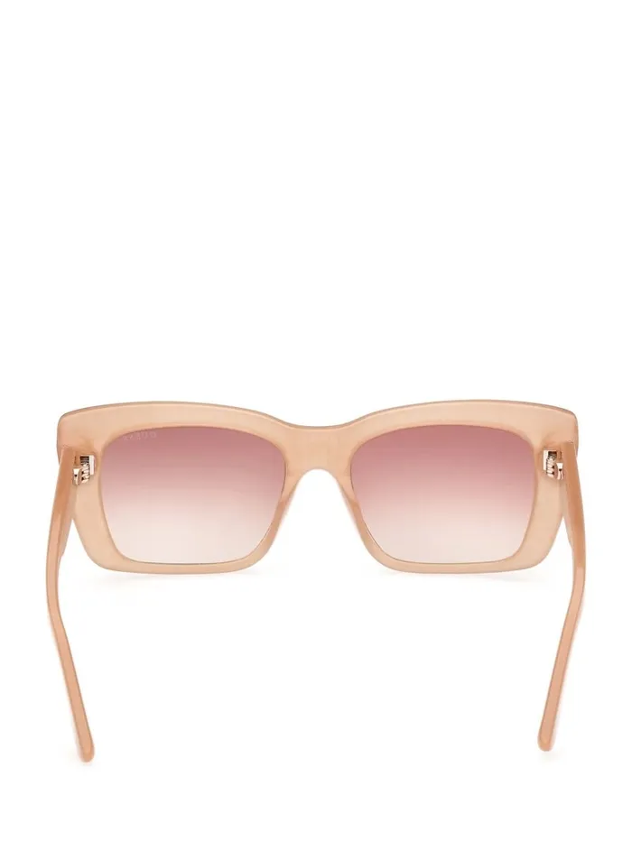 Women Square Logo Print Plastic Sunglasses Blush Sunglasses GUESS