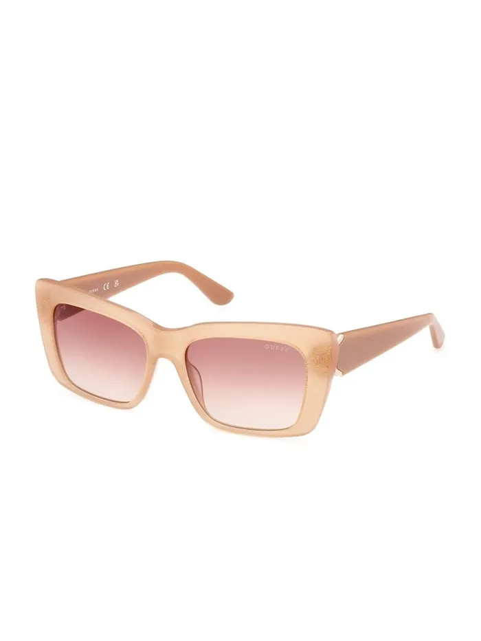Women Square Logo Print Plastic Sunglasses Blush Sunglasses GUESS
