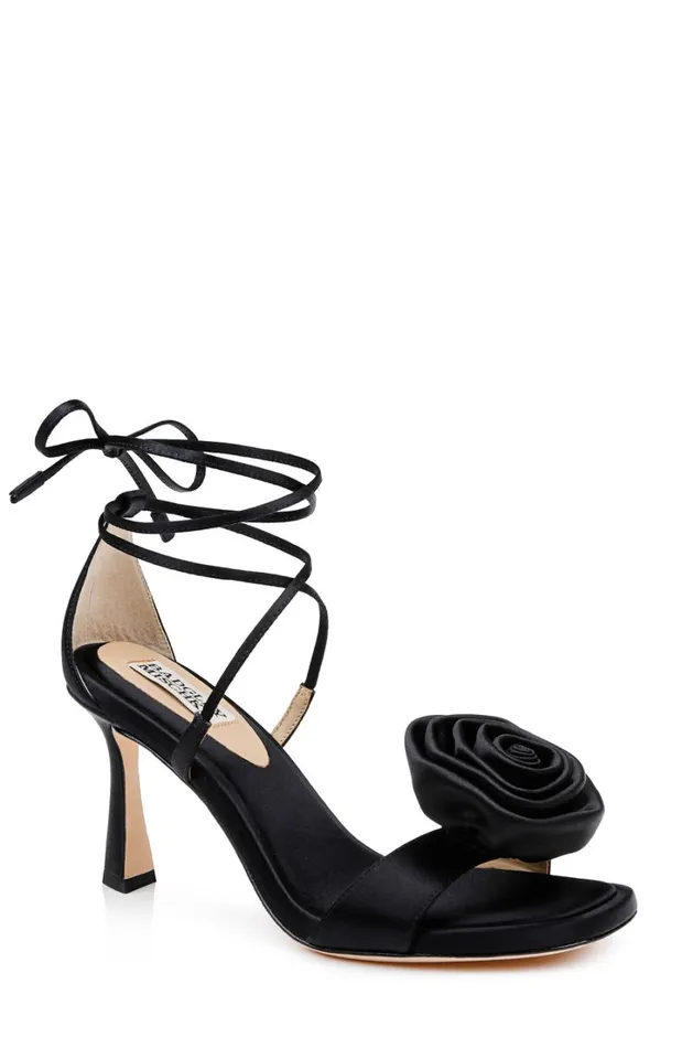Women Stiletto Badgley Mischka Janelle Ankle Tie Sandals Black