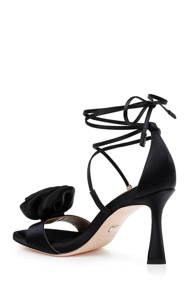 Women Stiletto Badgley Mischka Janelle Ankle Tie Sandals Black