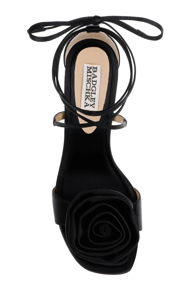 Women Stiletto Badgley Mischka Janelle Ankle Tie Sandals Black