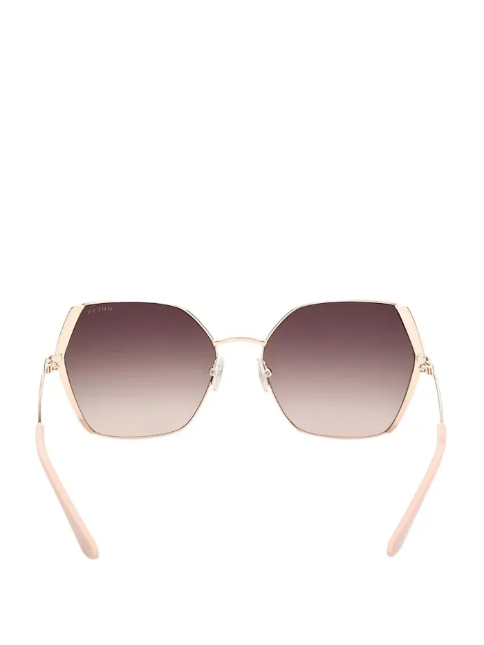 Women Sunglasses GUESS Oversized Metal Geometric Sunglasses Rosegold