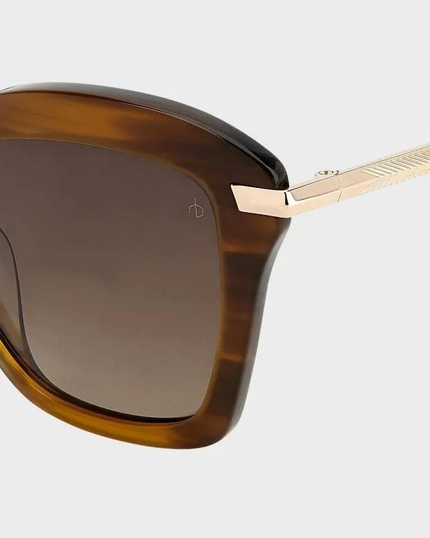 Women Sunglasses rag and bone Marsha GreenHorn Brown