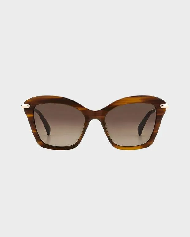 Women Sunglasses rag and bone Marsha GreenHorn Brown