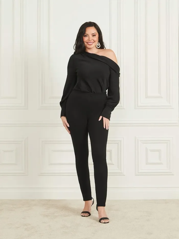 Women Sweaters and Knits GUESS Dulcie OfftheShoulder Top Black