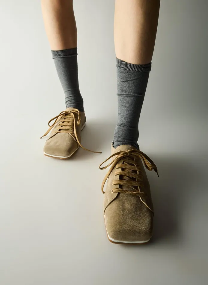 Women Tibi Flats Suede Seth Sneaker