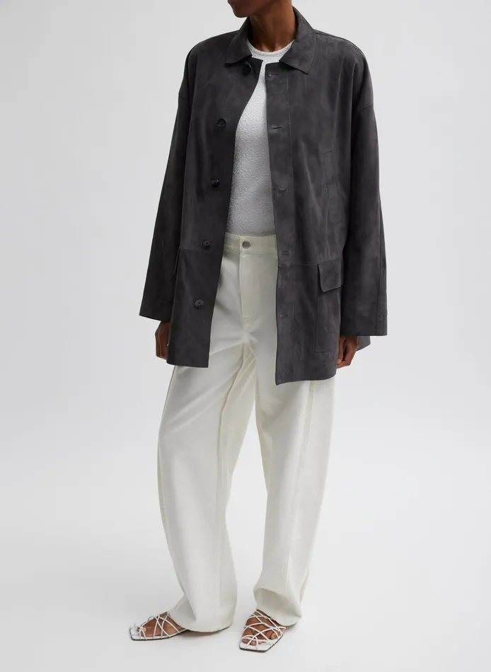 Women Tibi Jackets and Outerwear Cassiterite Suede Carcoat