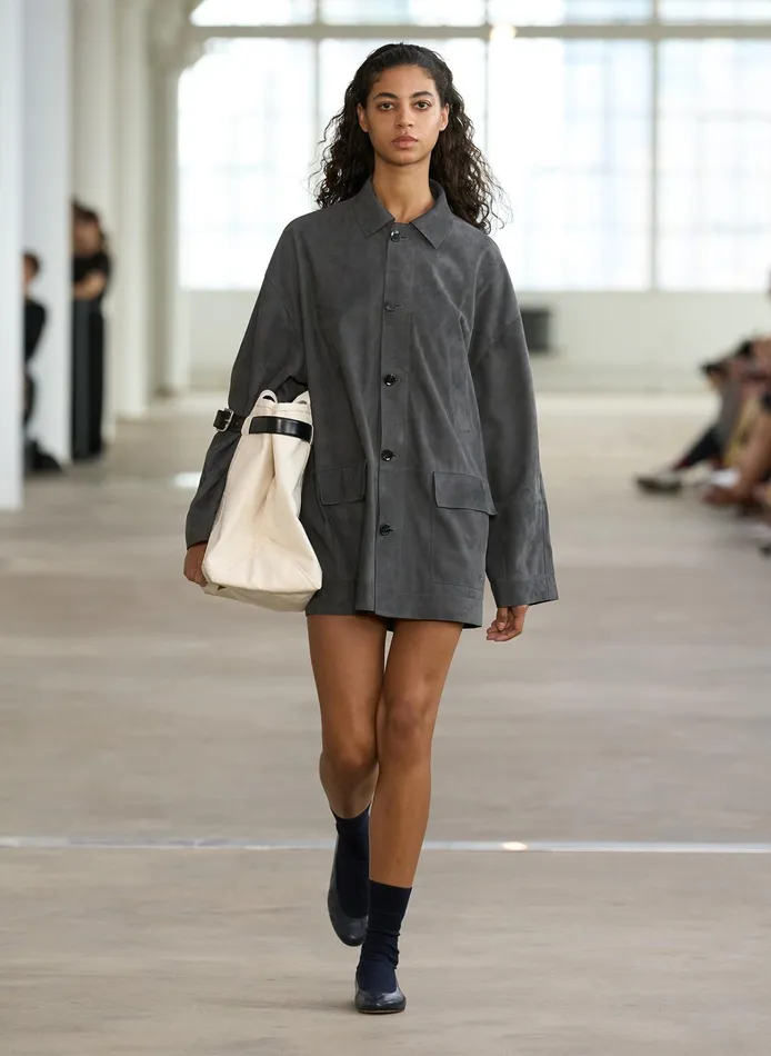 Women Tibi Jackets and Outerwear Cassiterite Suede Carcoat