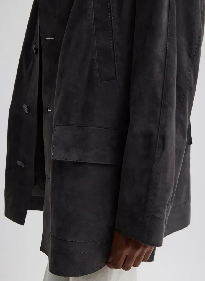 Women Tibi Jackets and Outerwear Cassiterite Suede Carcoat