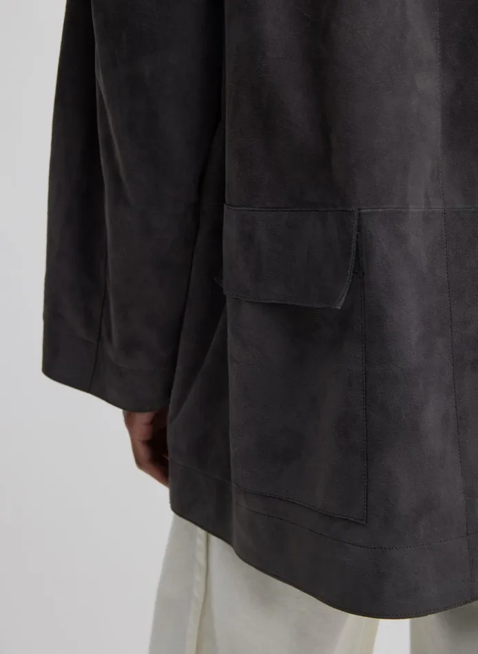 Women Tibi Jackets and Outerwear Cassiterite Suede Carcoat