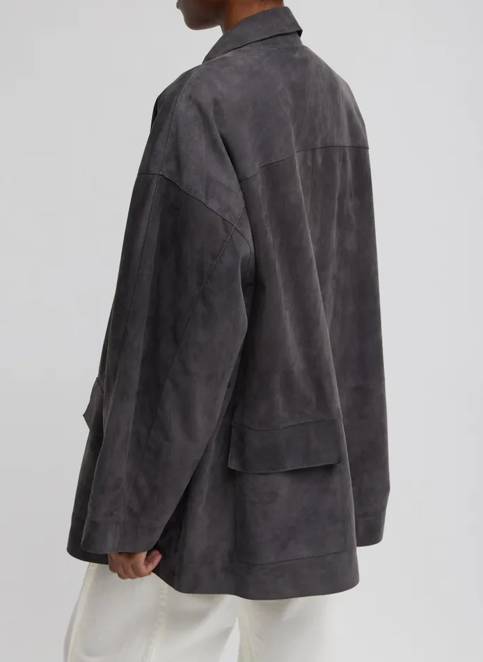 Women Tibi Jackets and Outerwear Cassiterite Suede Carcoat