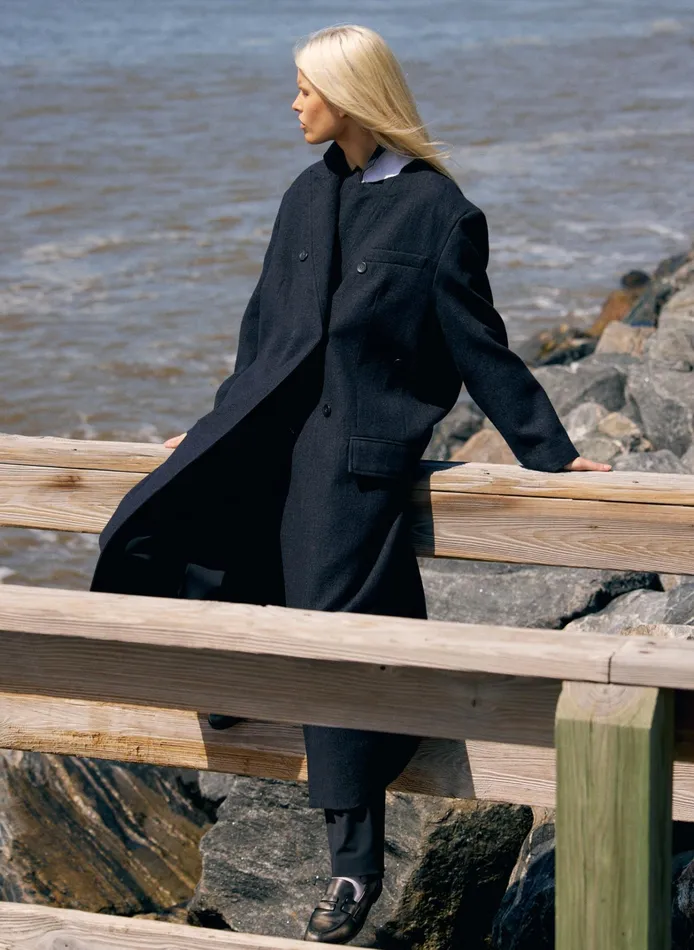 Women Tibi Jackets and Outerwear Kian Glenplaid Maxi Tux Coat