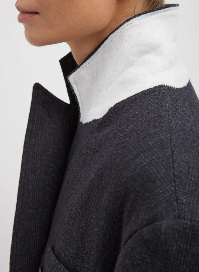 Women Tibi Jackets and Outerwear Kian Glenplaid Maxi Tux Coat